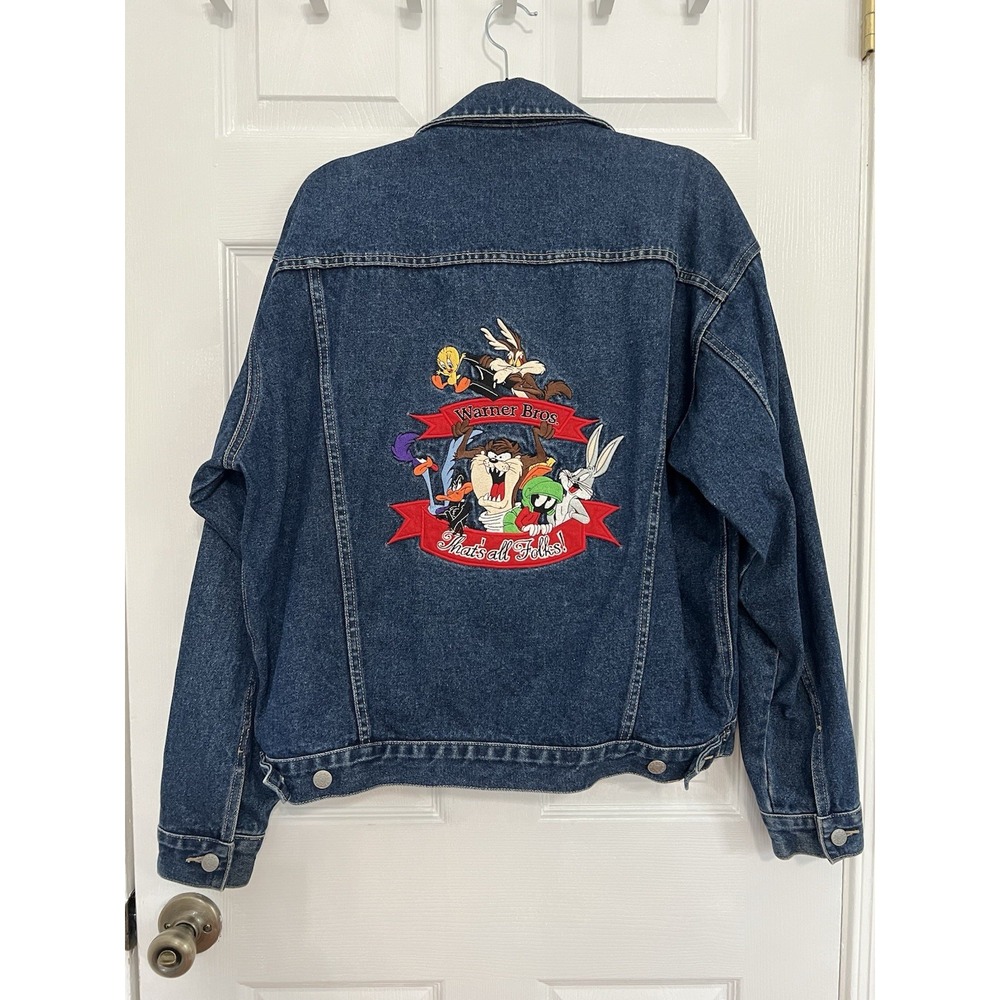 Warner Bros Studio Vintage Y2K Looney Toons Embroidered Denim Jacket W (M)*M (S)
